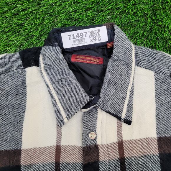 Vintage 90s Shadow Plaid Button Shirt Medium 21x28 - Picture 10 of 11